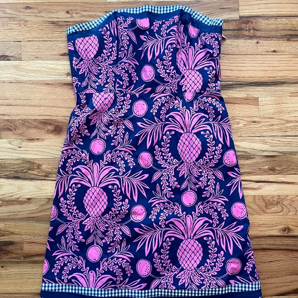 Like new - Lilly Pulitzer Women's Pineapples Print Strapless Dress Size 12